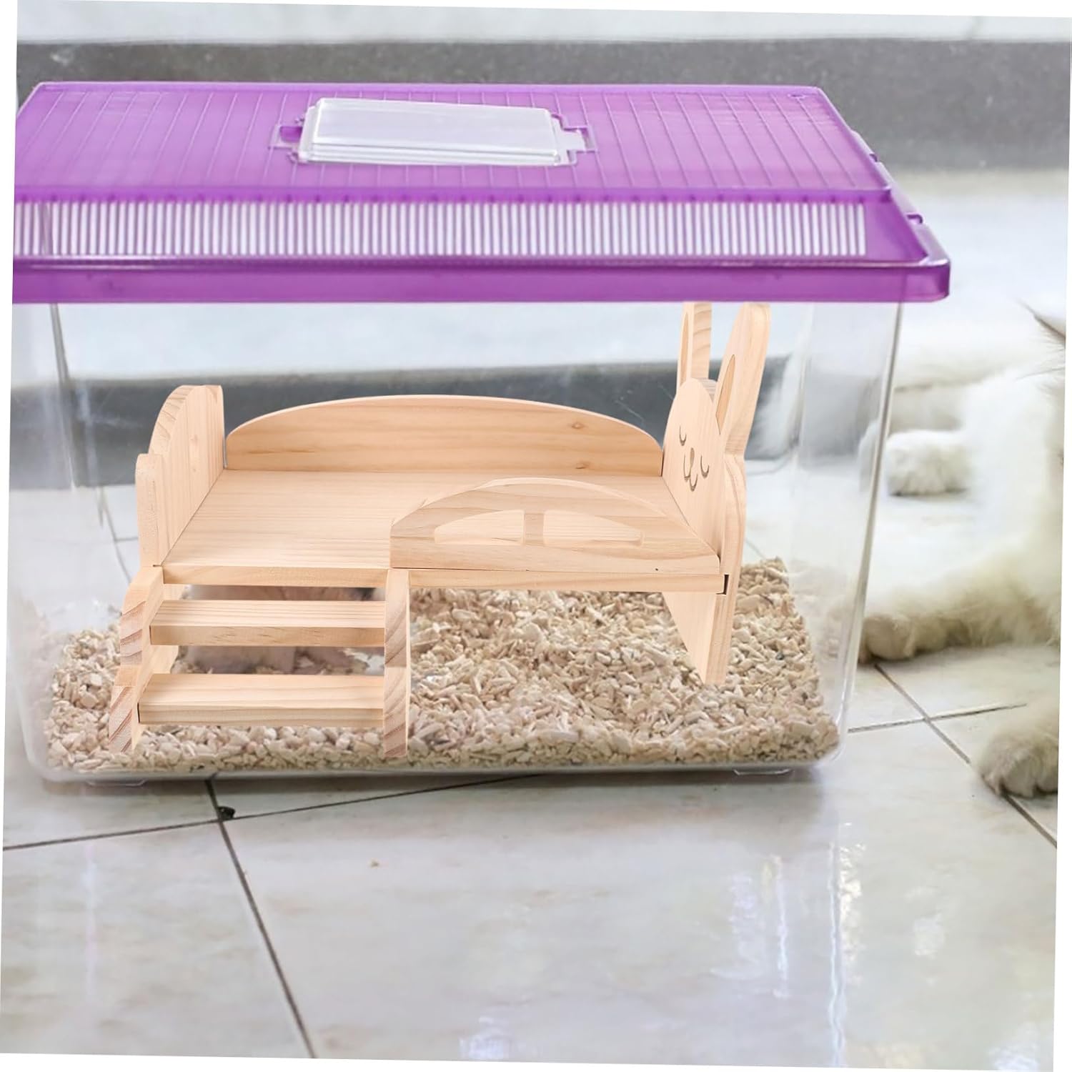 Guinea Pig Cages Hideout Chinchilla Wooden Bed Sturdy Platform Bed for Small Pets