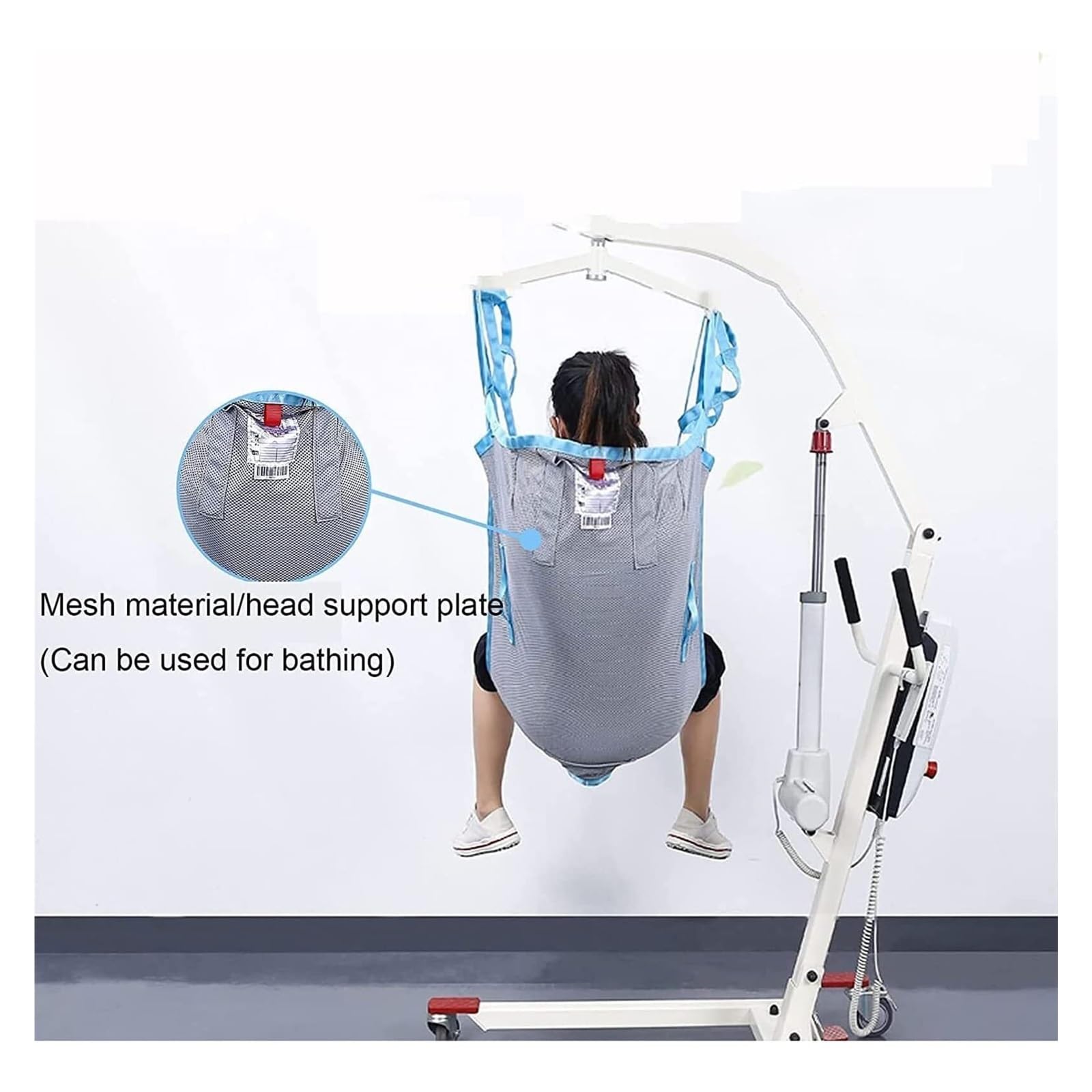 Arnés para Transferencia de Pacientes con Apertura en Piernas - Tela Transpirable de Malla para Transferencias de Cama/Silla de Ruedas, Ducha y Aseo |Capacidad 272 kg | Pacientes Bariátricos