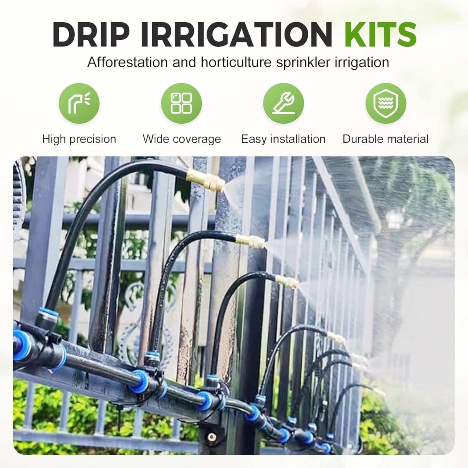 360° Curved Garden Automatic Irrigation System, arrosage automatique pour jardin, kit arrosage automatique système d'irrigation goutte à goutte pour plantes de serre, Pour jardins, terrasses et serres