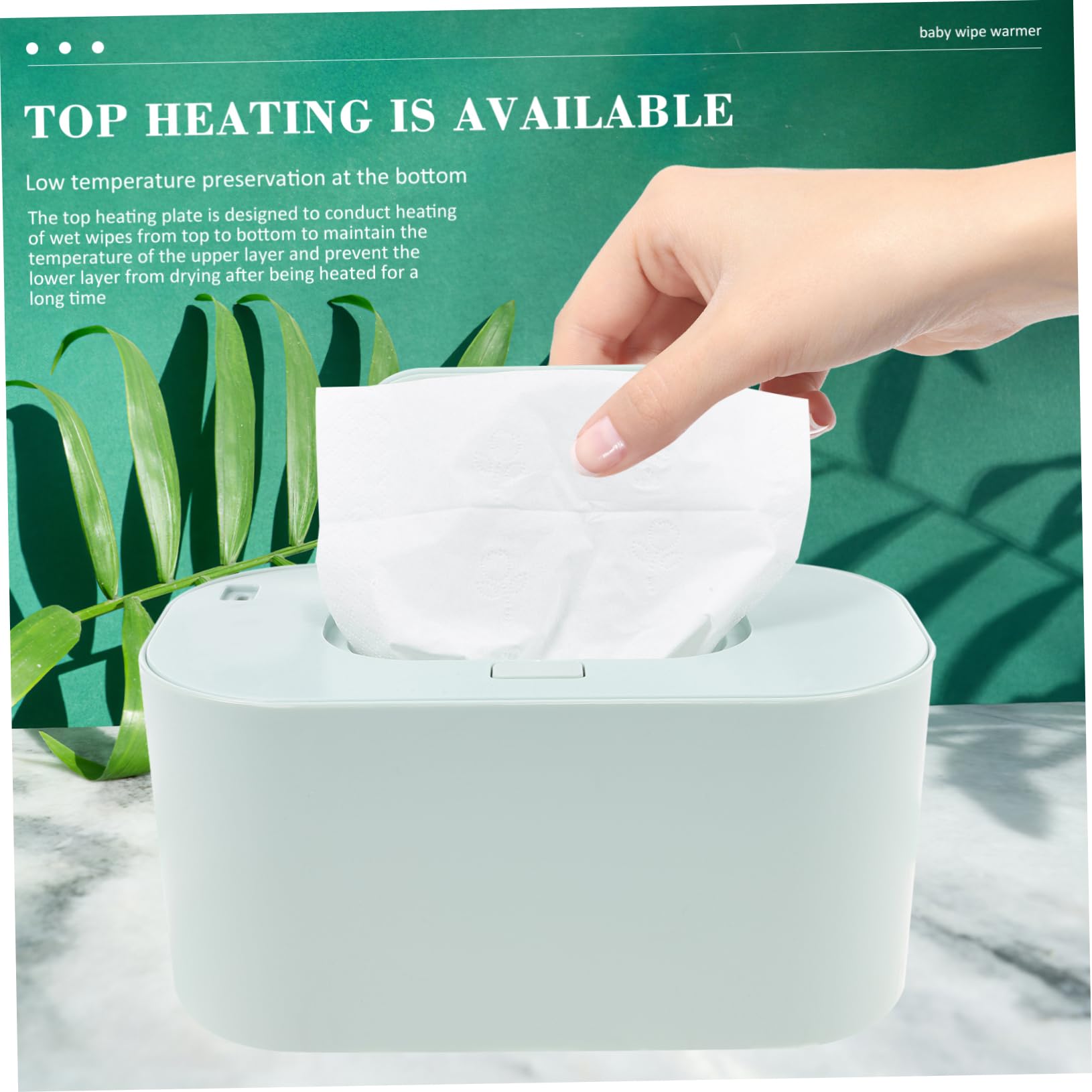 Ciieeo Chauffe-lingettes Portable pour Bébé Chauffage sans Fil USB, Design Compact Vert