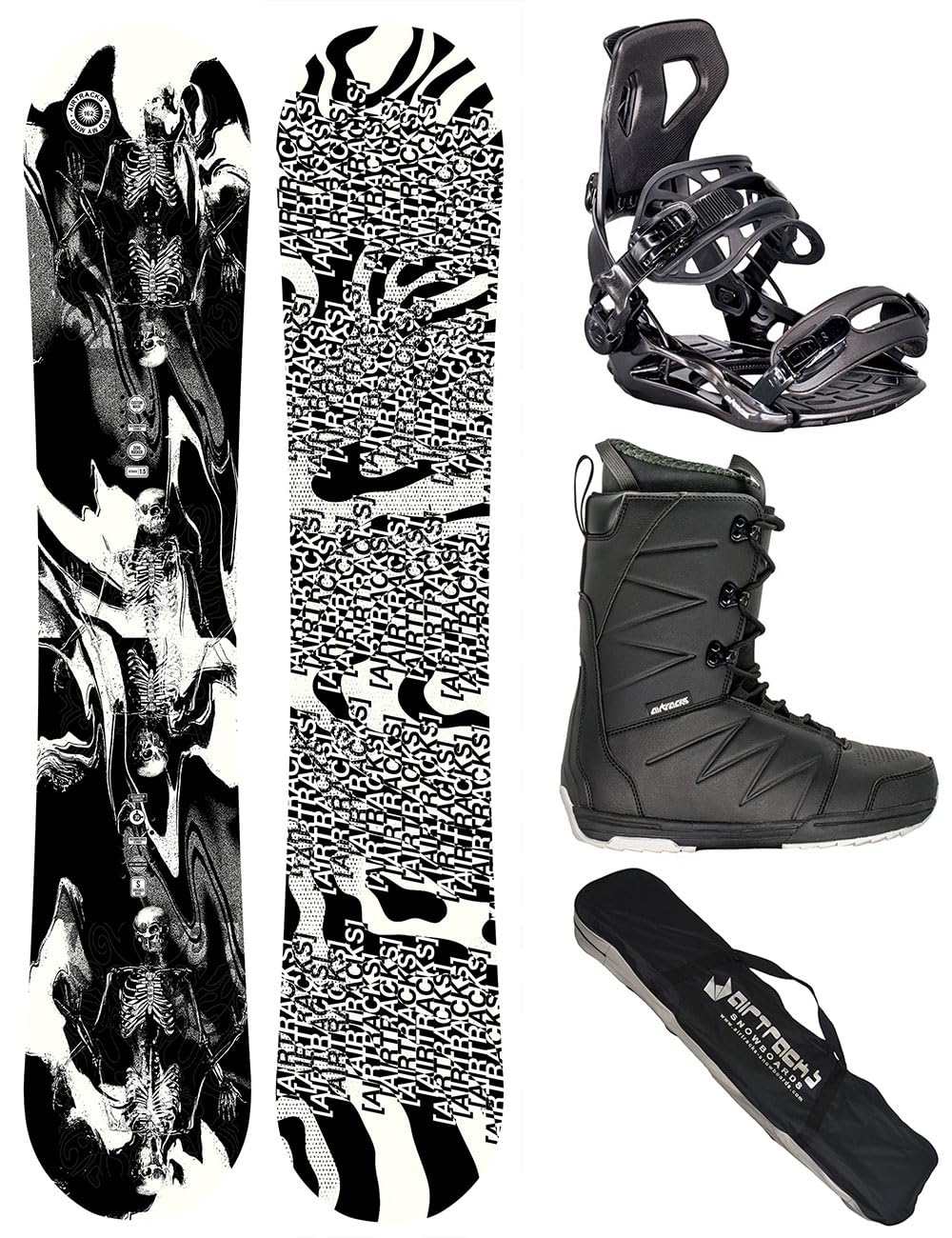 Airtracks Kit de snowboard pour homme Wide Read My Mind Freestyle Freeride 159 - Fixations Master - Softboots Star 41 - SB Bag