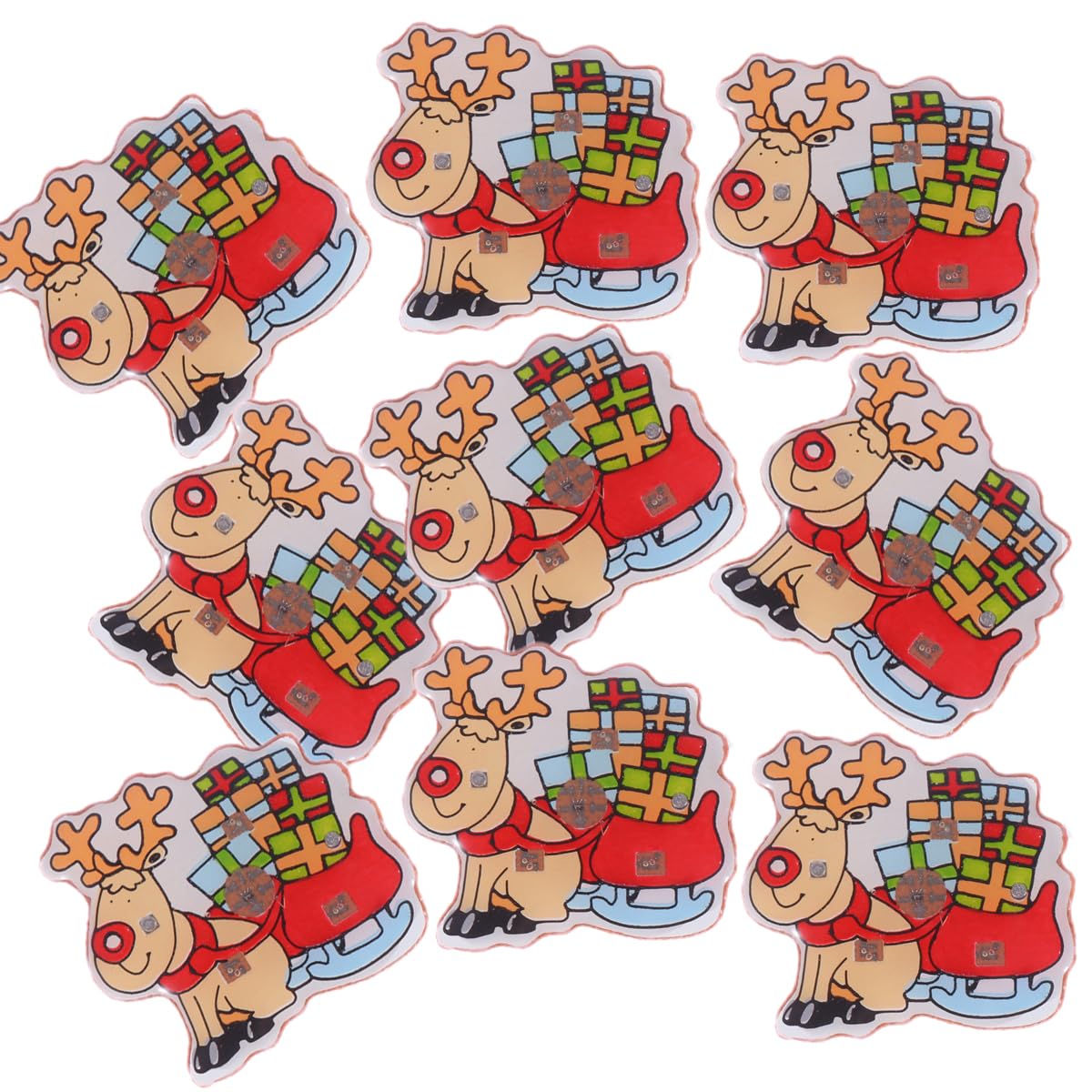 Pack of 50 Christmas LED Brooch Snowflakes Elk Lapel Pin Pins Flashing Pin Illuminated Badges Party Bag Toy for Party Jewellery Children Toy Guest Gift, M, Plastic