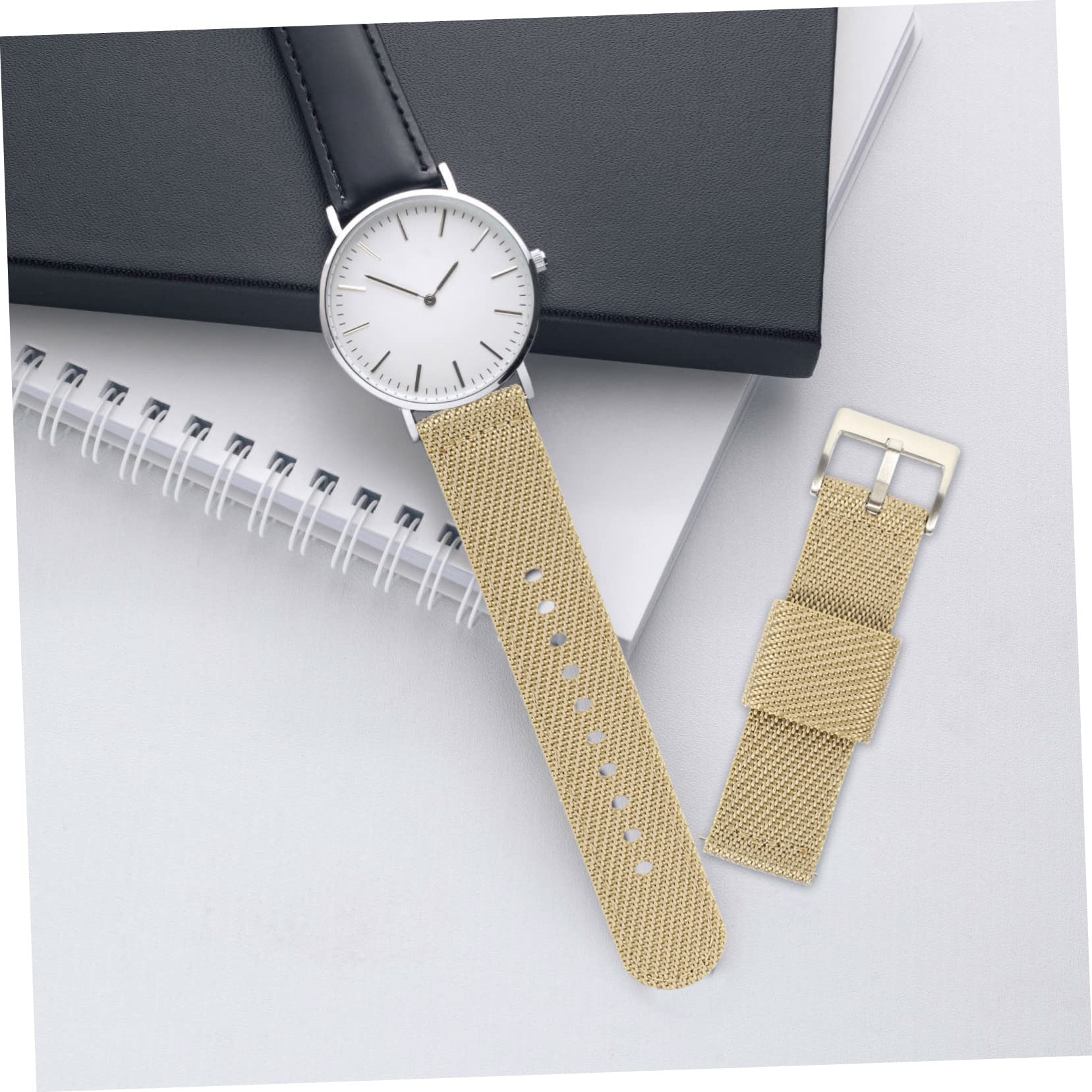 Uonlytech 2 Pièces Bracelet En Nylon Bracelet De Montre Pièces De Montre Remplacement De Bracelet De Réglable Bracelets De Pour Femmes Homme Composant Boucle Acier