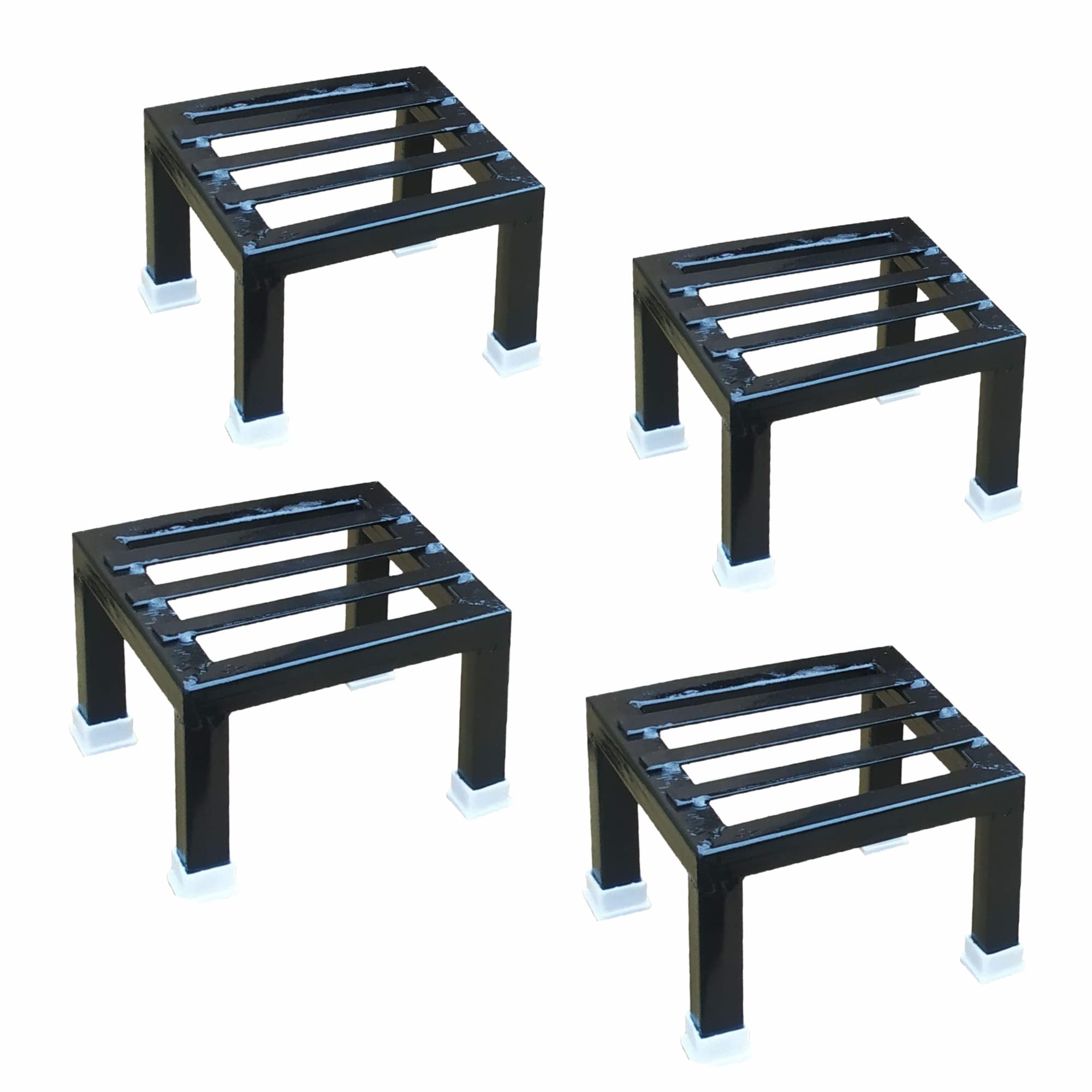 N.A Supplier Metal Black Strong Flower Pot/Gamla Square Stand for Indoor and Outdoor Plants | Iron Square Shape Planter Holder for Garden Balcony (Black Metal Stand Set of 4) (B0B9NJ1VHD) Amazon Price History, Amazon Price Tracker