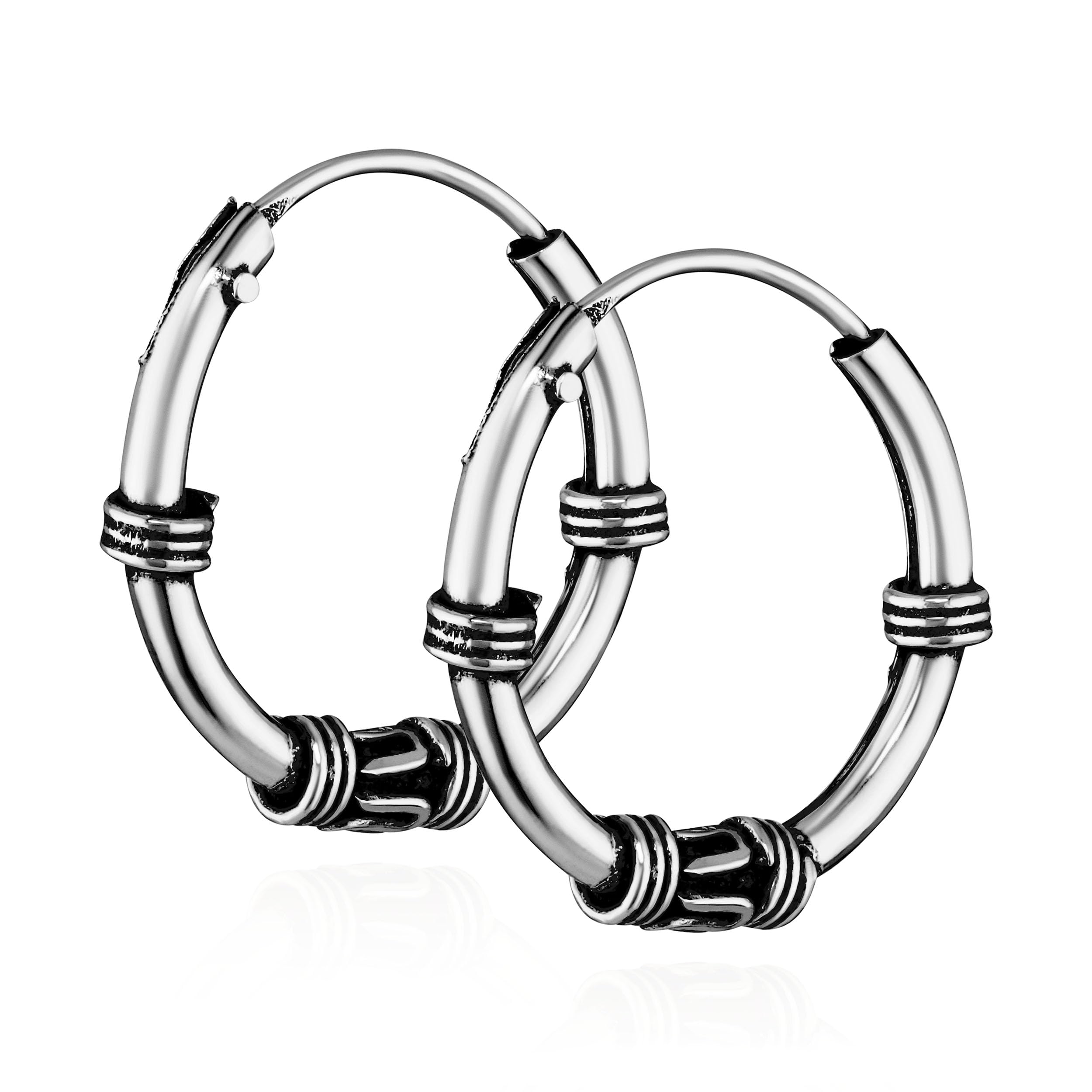 Orecchini A Cerchio Argento 925 Per Donna – Stile Creolo Gotico Celtico 12mm 5031