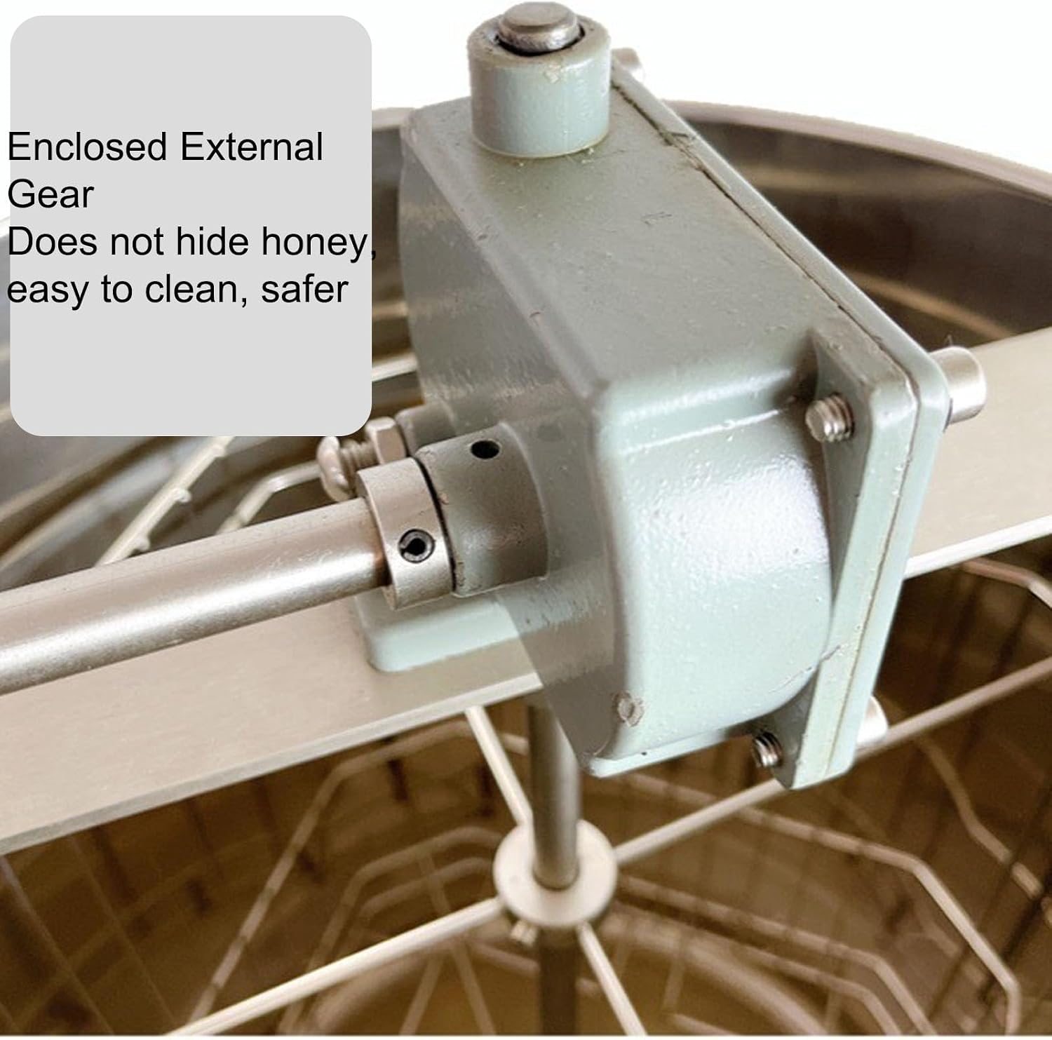 Manual Honey Extractor 4 Frames, Stainless Steel Honey Centrifuge Extractor, Gear with Brake Function, with Transparent Lid, for Apiaries and Family Use,4 Frames