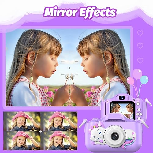 Miniatura 6 de Goopow - Juguetes de cámara selfie para niños y niñas de 3 a 9 años, cámara de video digital con funda protectora, regalos de festival, cumpleaños