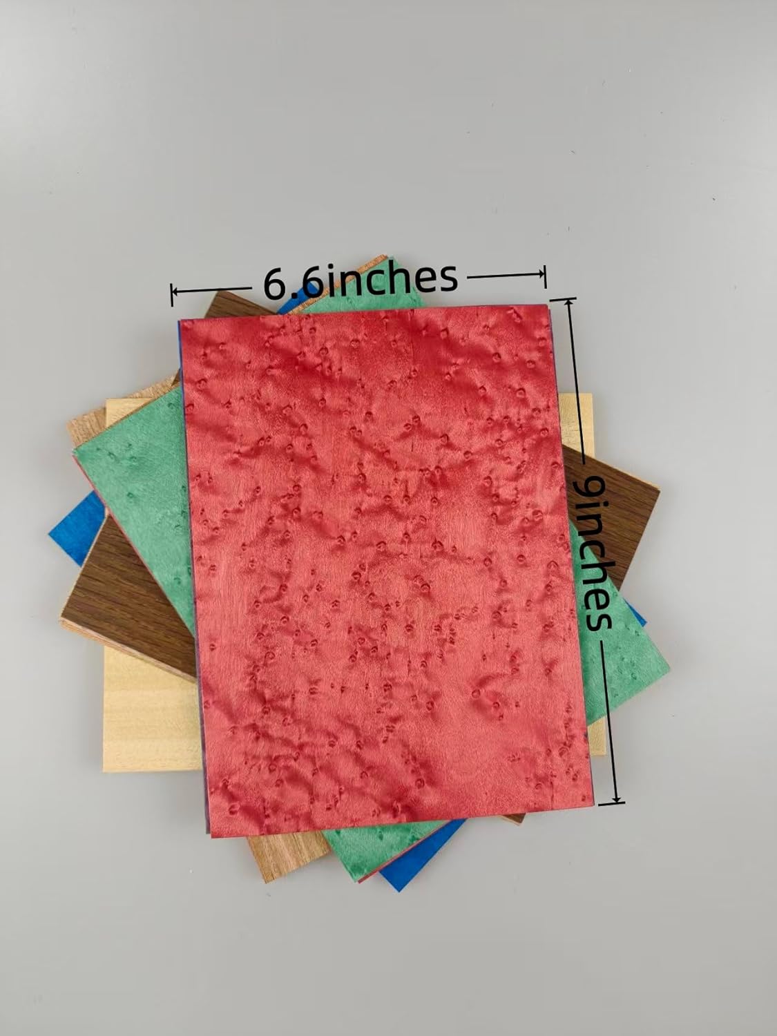 Wood Veneer Variety Pack 40 Pieces 6.6" x 9" Domestic Exotic for Marquetry, Inlay, Woodworking Projects and Making Finger Skateboards Each Texture Color is Different