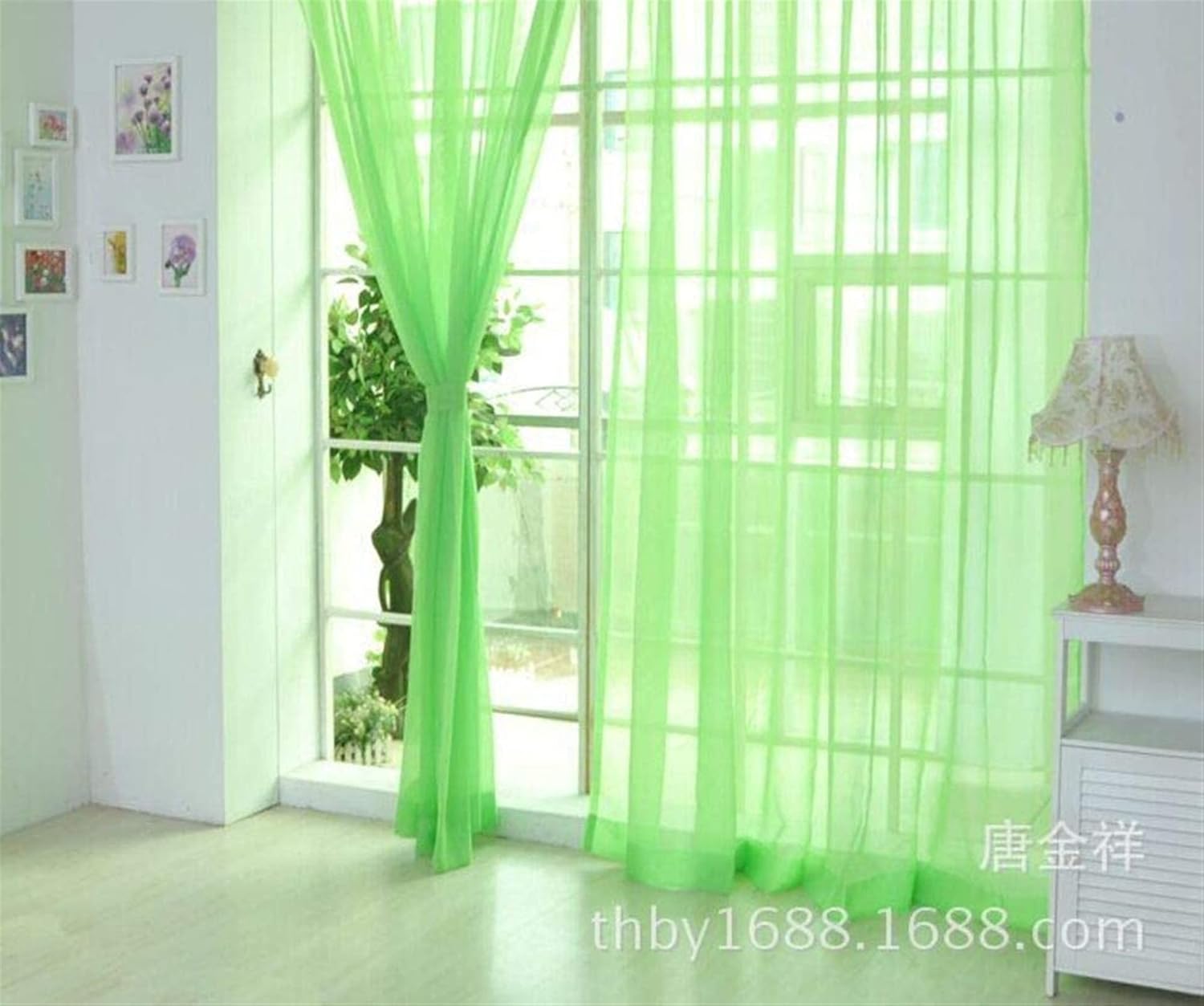 Solid Color Sheer Curtains, Simple Voile Curtains for Living Room Yard Balcony Rod Pocket Privacy Soft Drapes 1 Panel (Color : A, Size : W100*H200cm)