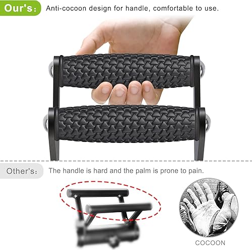 Miniatura 10 de SELEWARE Barra en V y barra en T para barra de pesas de 2 pulgadas, mango sólido de múltiples agarres, accesorio de fila en T con mango de goma