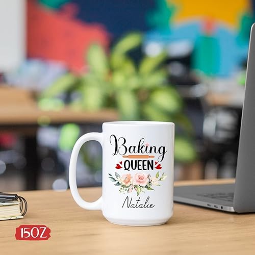 Miniatura 5 de Taza personalizada para hornear Queen, regalos de panadería, regalos de horneado, taza de café para panadería para cumpleaños, taza de café para