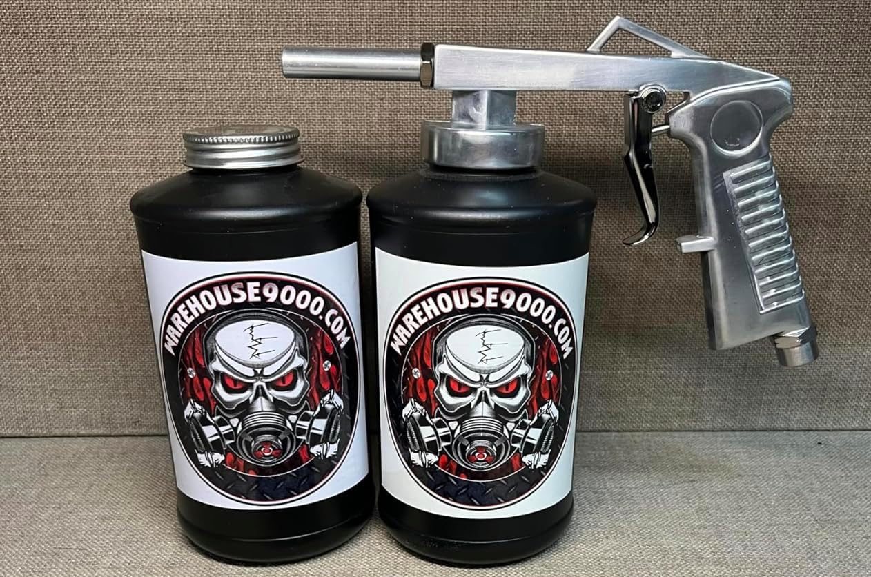 Standard Economy Undercoating Spray Gun, and 2 Black Quart Bottles