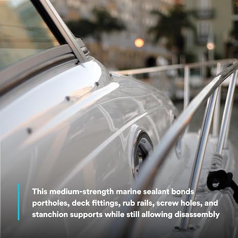 3M Marine Adhesive Sealant Fast Cure 4200 (06560) Semi-Permanent Flexible Adhesive Sealant for Boats and RVs, White, Flexible Bonds, Underwater-Safe, 295 mL Cartridge