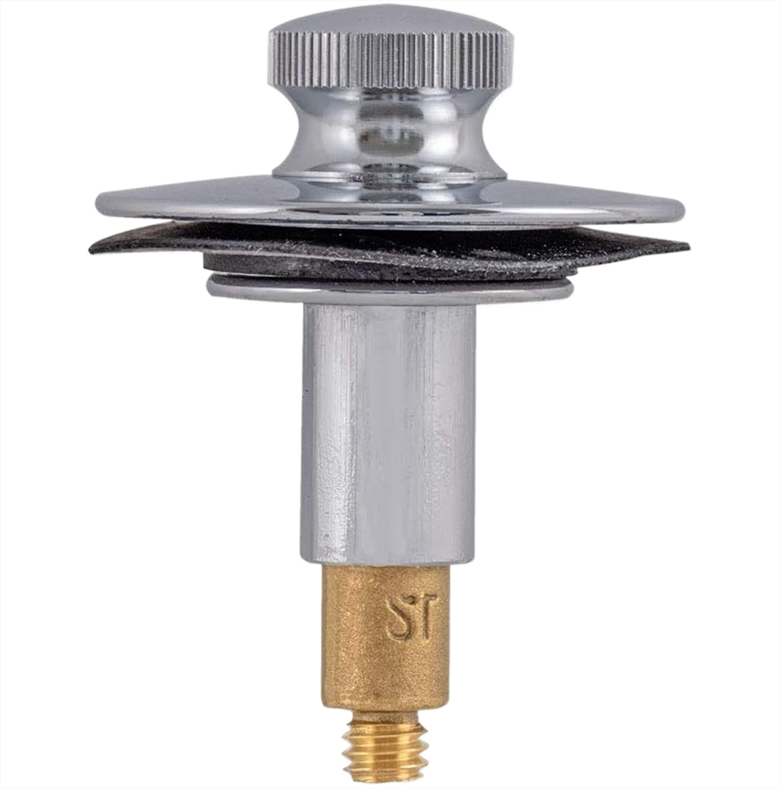 EZ-FLO Bathtub Drain Stopper, Lift and Turn Tub Drain Replacement with Rubber Seal, 3/8 Inch Brass Stem, Chrome Plated, 35255