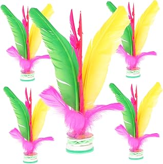 SUPVOX 5pcs Colored Kick Shuttlecock Toy Chinese Jianzi Leisure Toy for Boy Girl Lightweight Exercise Kick for Indoor Outdoor Fun for Sports Activities