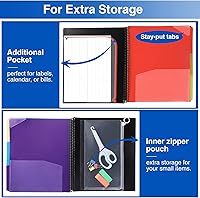 Vista 6 de Forvencer 24 Pocket Project Organizer, 1/3-cut Tab Binder Organizer with Sticky Labels, Multi Pocket Folder with Zipper Pouch, Folder Binder Spiral