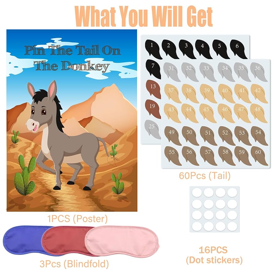 amazon-com-qingruigo-pin-the-tail-on-the-donkey-party-game-with-60-pcs-tails-large-donkey-games-poster-for-kids-birthday-party-decorations-carnival-party-supplies-large-birthday-party-supplies-blindfolded-game for Pin The Tail On The Donkey Free Printable Amazon.com: QINGRUIGO Pin The Tail On The Donkey Party Game with 60 Pcs Tails Large Donkey Games Poster for Kids Birthday Party Decorations Carnival Party Supplies Large Birthday Party Supplies Blindfolded Game : for Pin The Tail On The Donkey Free Printable
