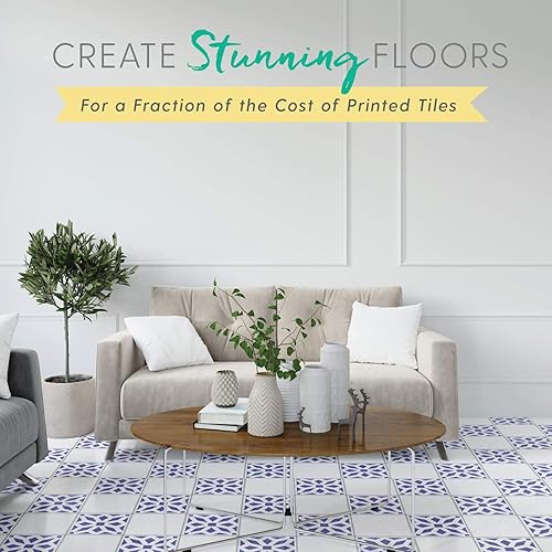 Vista 54 de Paquete de 4 plantillas de azulejos (4 x 4 pulgadas), patrón mexicano, plantillas reutilizables para pintar suelos/paredes/muebles, se adapta a