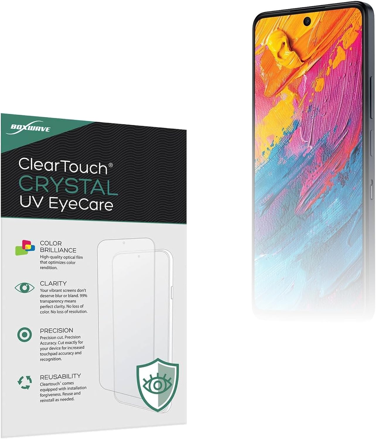BoxWave Screen Protector Compatible with TCL 60 XE Nxtpaper 5G - ClearTouch Crystal Anti-UV EyeCare (2-Pack), Filters Out Harmful Blue Light Reduce Fatigue