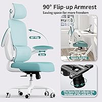 Vista 5 de TRALT Silla de oficina ergonómica, silla de escritorio ergonómica de 330 libras, sillas de escritorio de oficina de malla para el hogar con ruedas