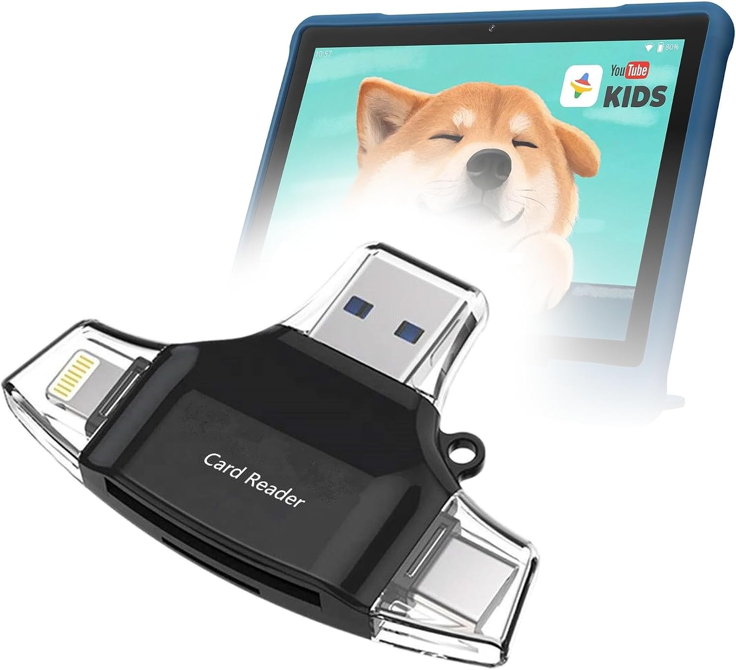 BoxWave Smart Gadget Compatible with Evermyth G13 Tablet (10 in) - AllReader SD Card Reader, microSD Card Reader SD Compact USB - Jet Black