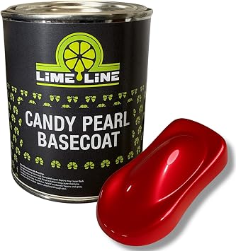 LiME LiNE Candy Pearl Basecoat All-In-One Base, Pearl & Candy Color | Tri-Stage Look in One Step | Full-Coverage Candy Look Must be Cleared with 2K Clearcoat Candy Apple Red, 1 Quart