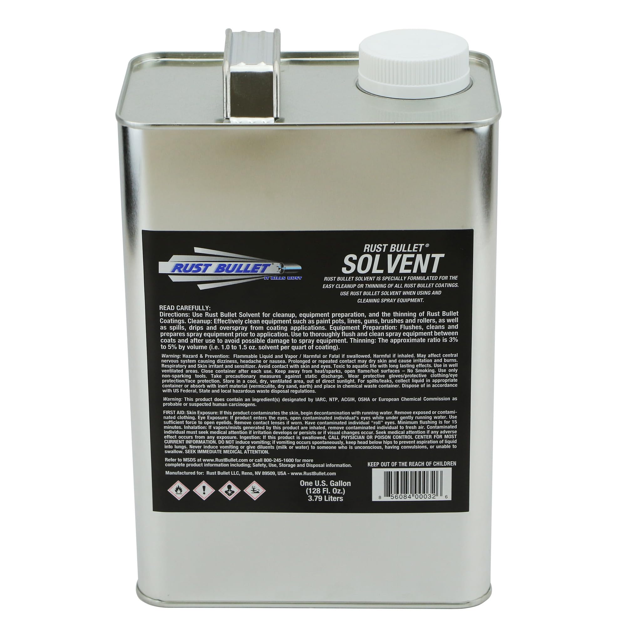 Solvent - 1 Gallon - Specially Formulated for Easy Cleanup or Thinning of Rust Bullet Coatings