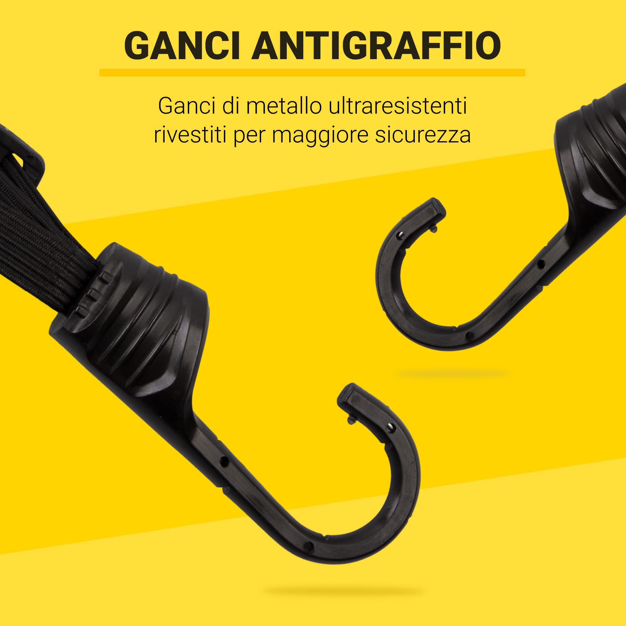 PRETEX Corde Elastiche con Gancio - Set di 25 da 23 c - Ganci Elastici PRETEX Corde Elastiche con Gancio - Set di 25 da 23 c - Ganci Elastici