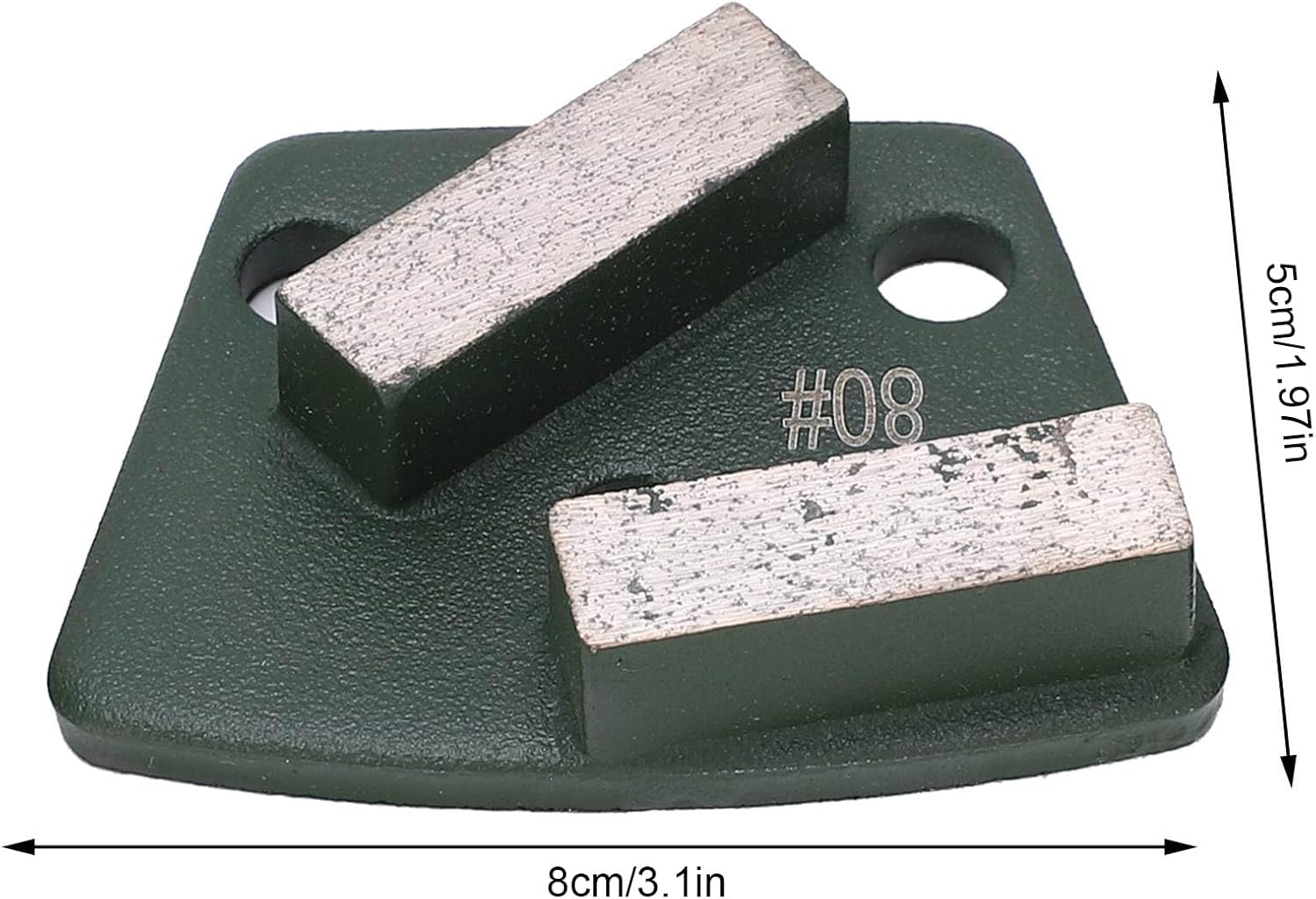 Concrete Floor Grinder, 3PCS Trapezoid Floor Grinding Pad Disc Diamond Floor Grinding Discs Diamond Concrete Grinding Disc 80# Grit 2 Long Teeth Metal Scraper for Grinder Floor Concrete