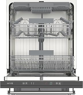 HYE Dishwasher - Integrated Dishwasher with 16 Place Settings, 60cm, Full Size & Built-In Design, Silver, ECO Program, Quick Wash, Quiet (47 dB) - DW01B16PS19