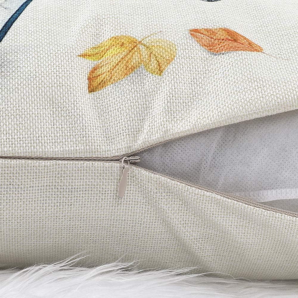 CDWERD Fall Pillow Covers 18x18Inches Pumpkin Buffalo Check Plaid Throw Pillowcase Fall Decorations Farmhouse Thanksgiving Cushion Case for Home Decor Set of 4