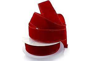 1.5 Inches Red Velvet Wired Ribbon