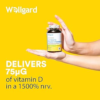 Vegan Vitamin D3 High Strength 3000 IU Capsules by Wellgard, Maximum Strength Vitamin D Supplement, Made in UK