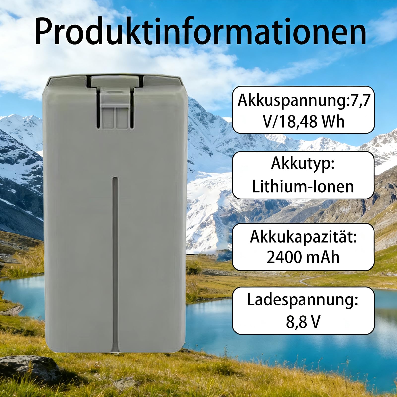Mini 4K/2/SE Akku 2er-Pack mit Schnellladestation, 2400mAh, 7,7V 31Minuten Flugzeit, wiederaufladbarer Akku für DJI Mini 2 SE/Mini 4K Drohne