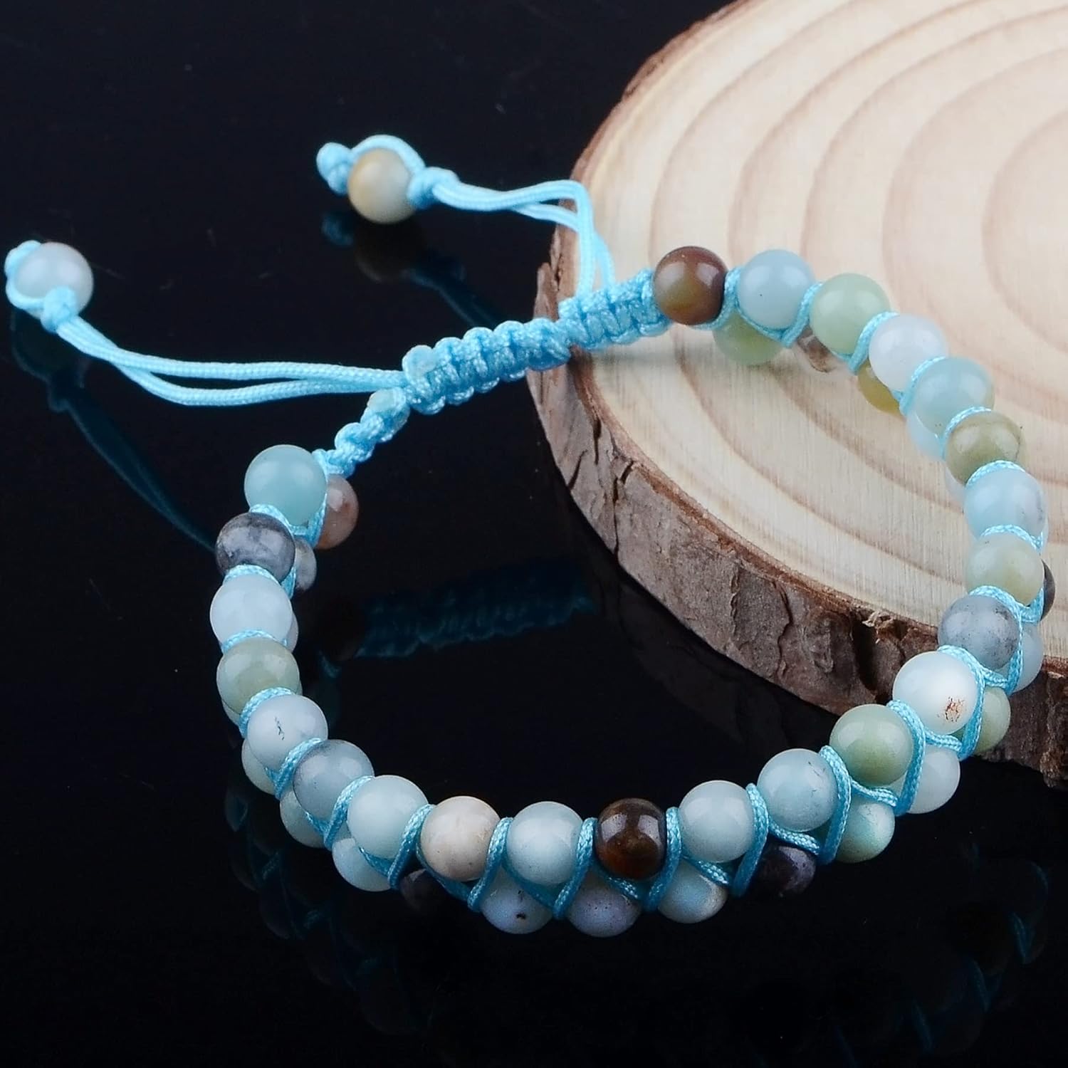 MASSIVE BEADS Double Layer Stone Chakra Healing Crystals Bracelet Yoga Beads Meditation Relax Anxiety Bangle for Unisex Women Men (Multicolor-Amazonite, 6mm) - Image 5