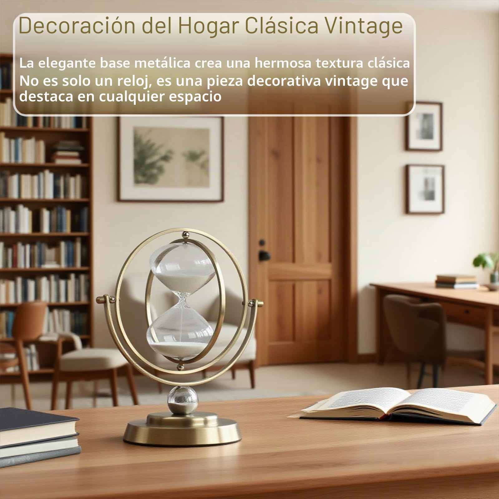 Temporizador de arena de reloj de arena de 30 minutos, temporizador clásico de vidrio de arena para cocina, estudio, decoración del hogar y la oficina