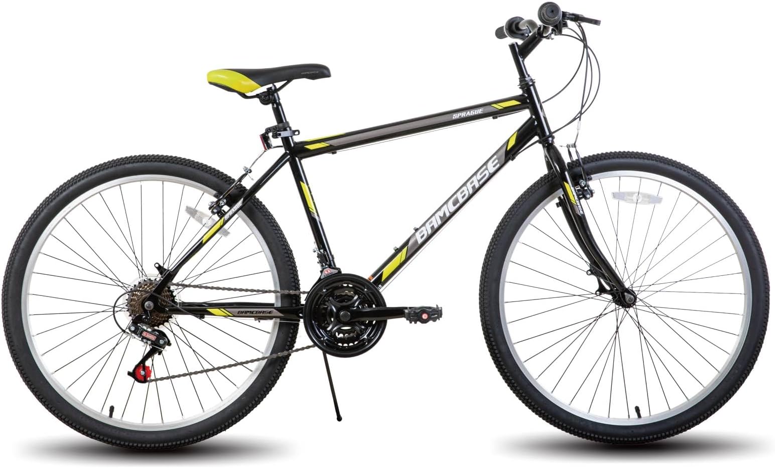 HILAND 24 26 Inch Adult Hybrid Bike, 21 Speed Commuter Bicycle, Mountain Bicycle for Women and Men with, High-Carbon Steel Lightweight Frame Urban Bike