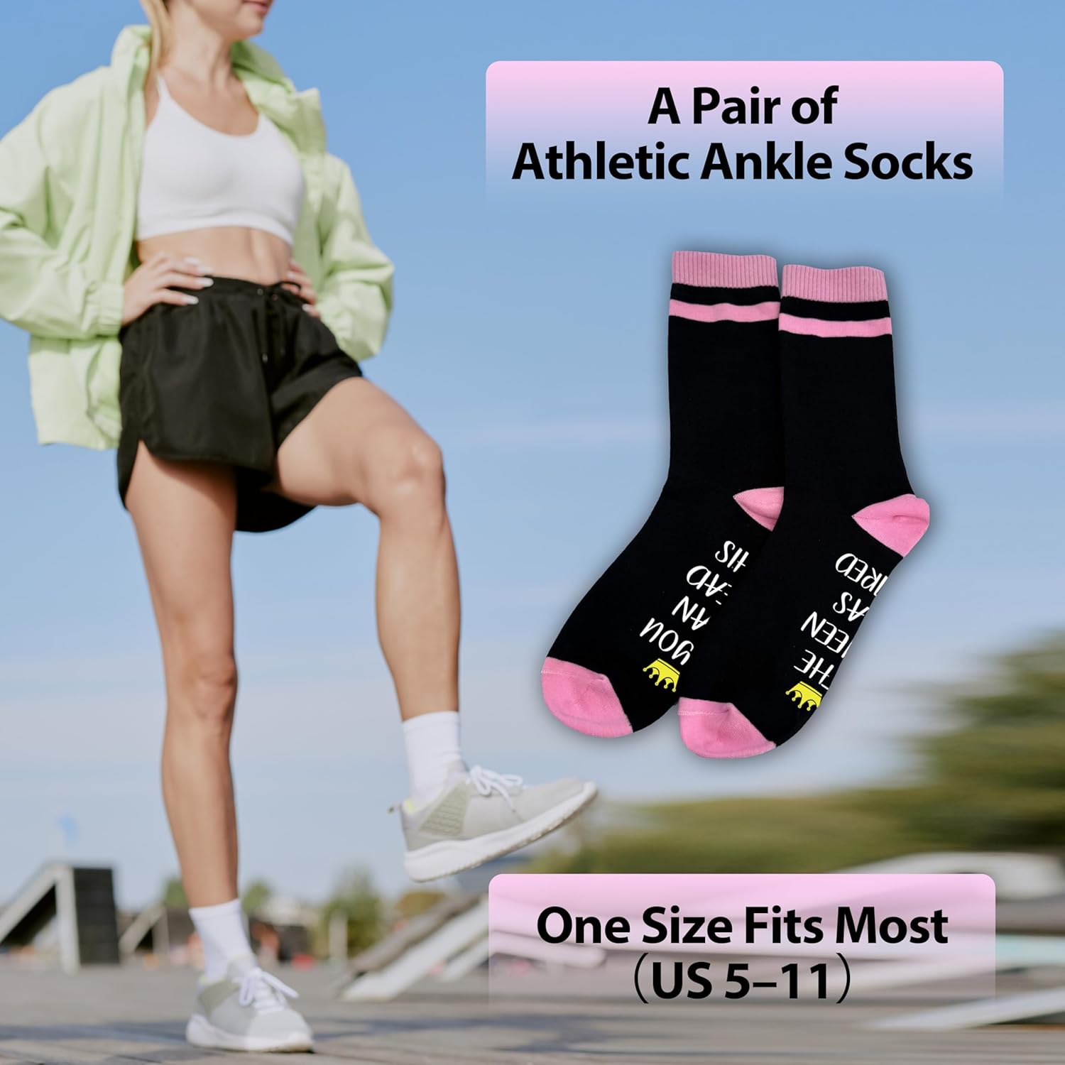 If You Can Read This The Queen Has Retired Socks, Retired Novelty Funny Sock For Retirement Women, Mothers Day Birthday Anniversary Valentines Day Christmas Gifts Ideas, One Size Fits Most, A28 - Image 2