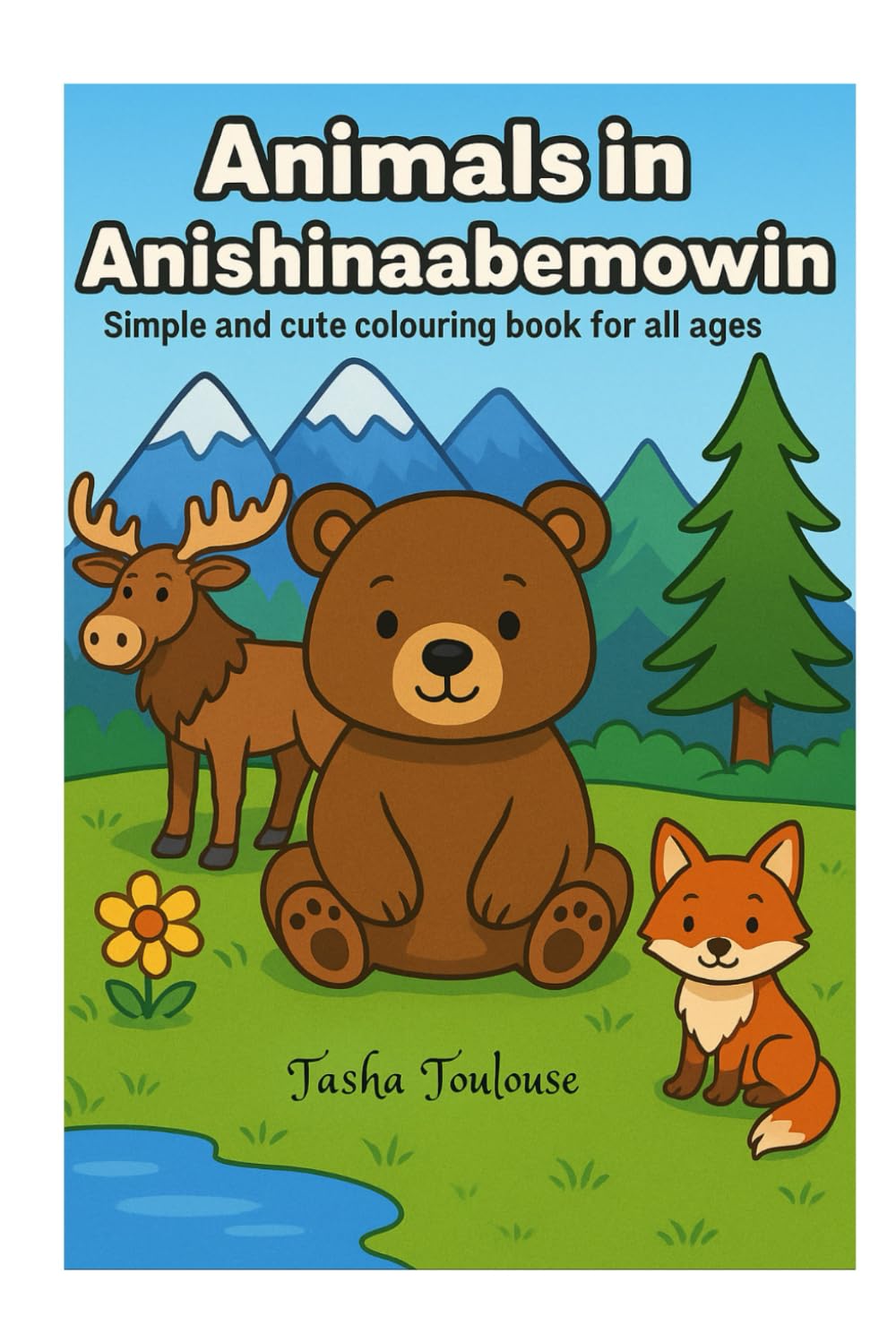 Animals in Anishinaabemowin: Simple and Cute Colouring Book