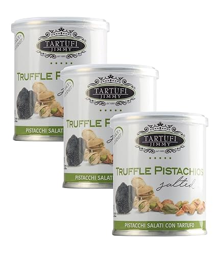 Tita Pistachos de trufa italiana, aromáticos, pistachos horneados al horno, nueces en polvo de trufa, crujientes, aperitivos saludables, sabor