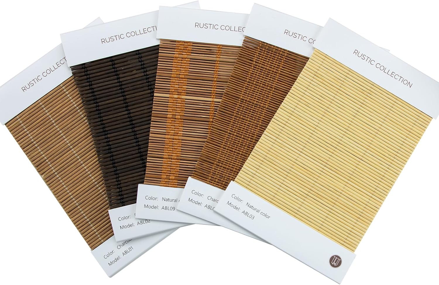 Lustrowin Rustic Collection Bamboo Blind Swatch, Woven Wood Shade Sample