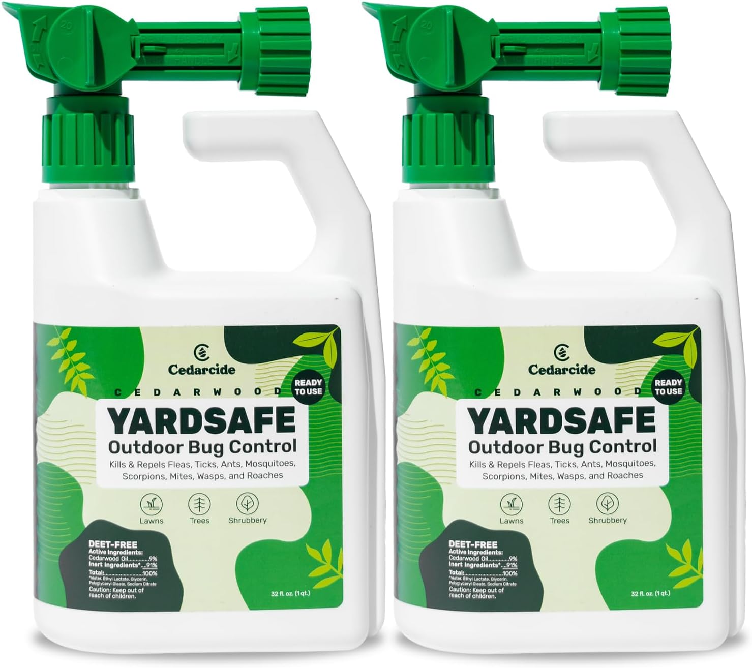 Outdoor YardSafe | Kills & Repels Mosquitoes, Ticks, Fleas, Mites & More with Natural Essential Oils | Family & Pet-Safe | Eco-Friendly | 2 Quarts (64 Oz.)