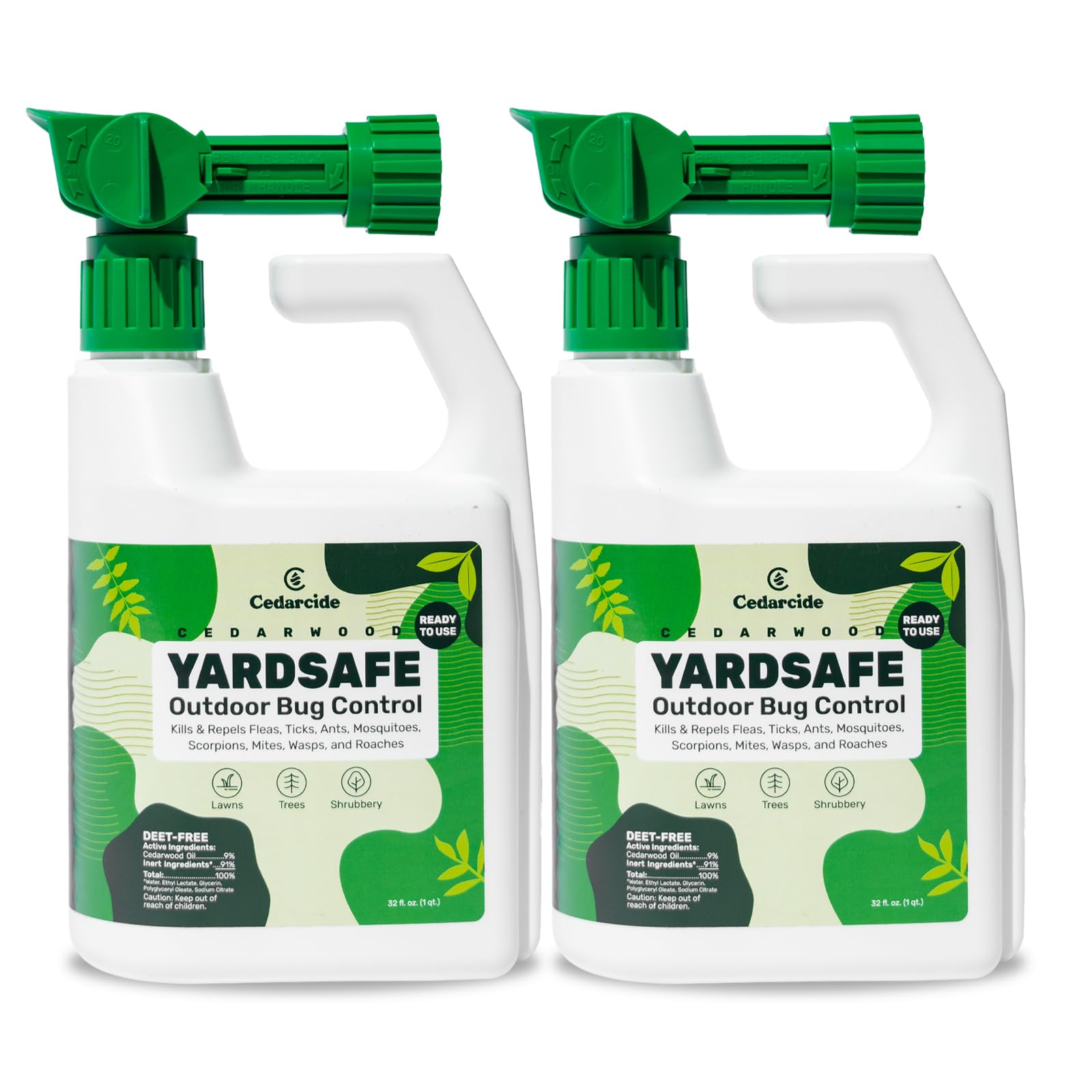 Outdoor YardSafe | Kills & Repels Mosquitoes, Ticks, Fleas, Mites & More with Natural Essential Oils | Family & Pet-Safe | Eco-Friendly | 2 Quarts (64 Oz.)