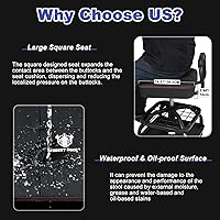 Vista 4 de Rolling Shop Taburete con ruedas, silla de taller mecánico de garaje con respaldo de asa, taburete de trabajo de altura ajustable, asiento