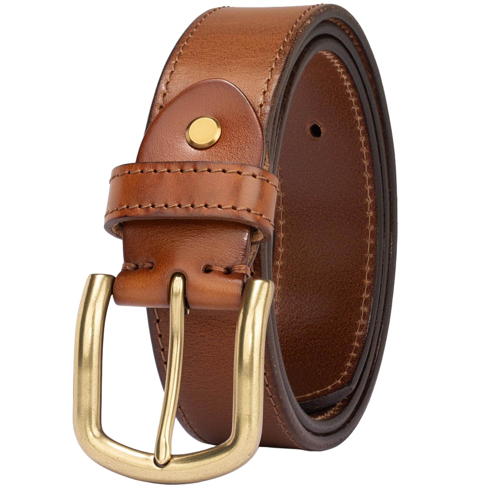 1 3 Womens Leather Belt for Jeans Pants with Gold Buckle