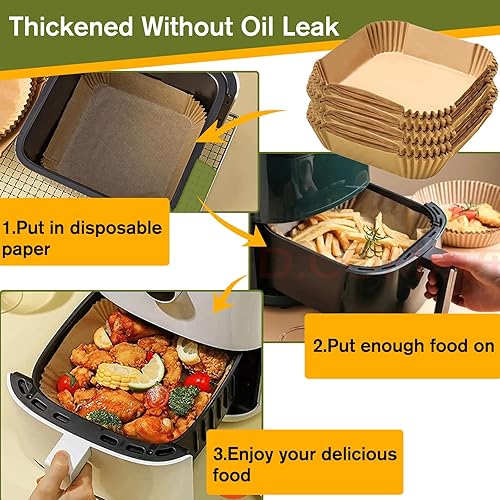 Miniatura 7 de Forros de freidora de aire de 2 cuartos para Mini Freidora de Aire CHEFMAN de 2 cuartos, Forros de freidora de aire desechables pequeños de 2