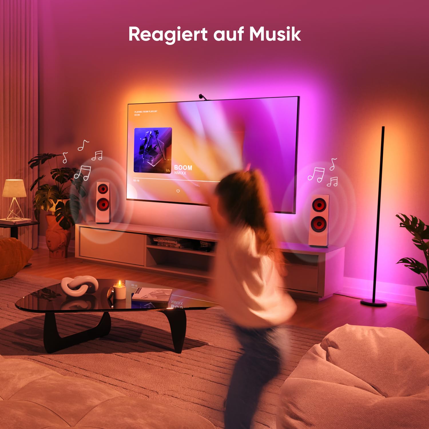 Nanoleaf Matter Smart Stehlampe Weiß, RGB IC LED Floor Lamp Dimmbar, Musik Sync, Dynamische Gradient Szenen, 1700lm, App & Sprachsteuerung (Funktion mit Alexa, Apple), Schlafzimmer Gaming Deko