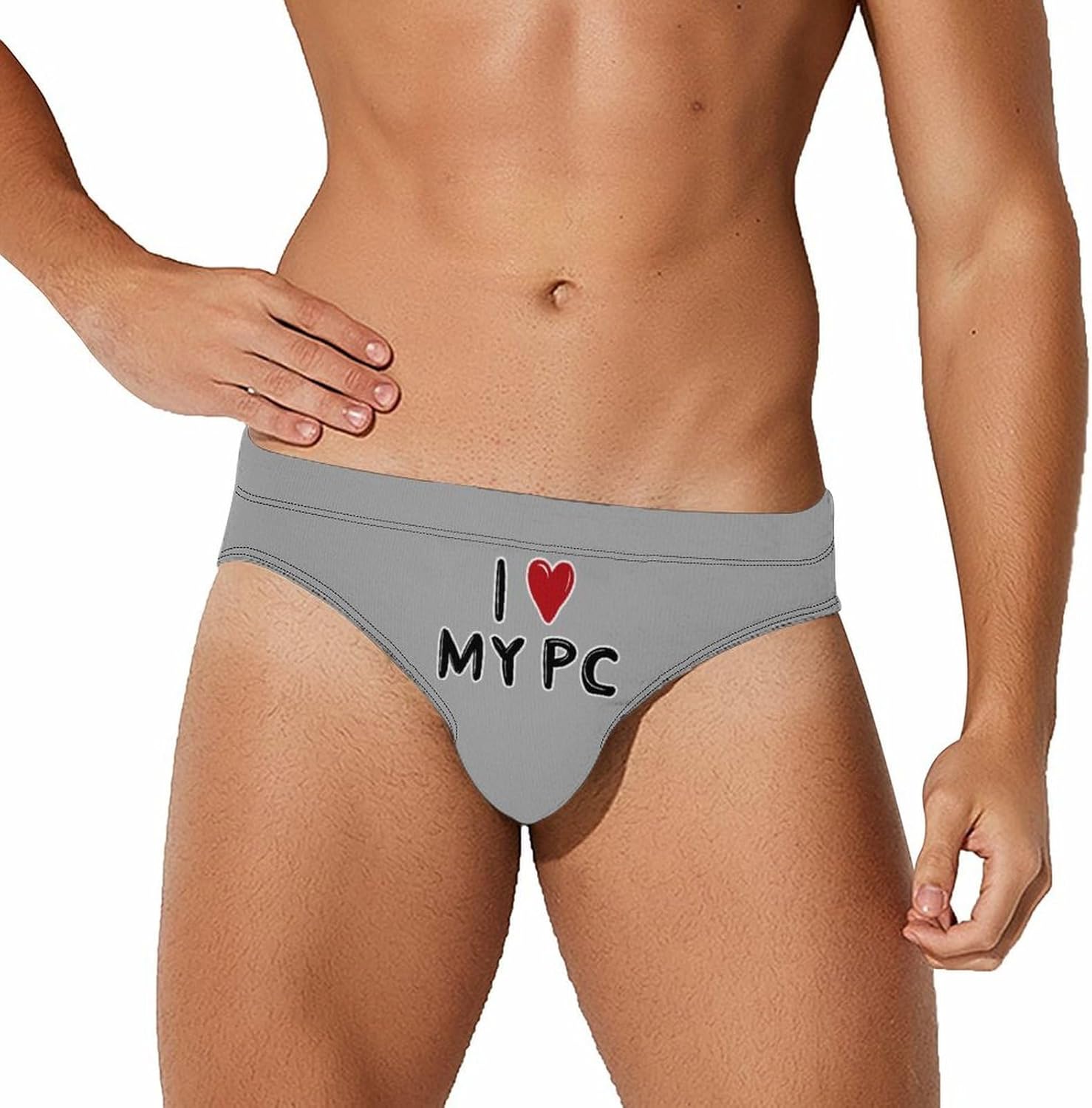 I Love My PC Men's Swimwear Bikini Swimming Briefs Stretchy Swimsuits Board Surf Shorts Trunks