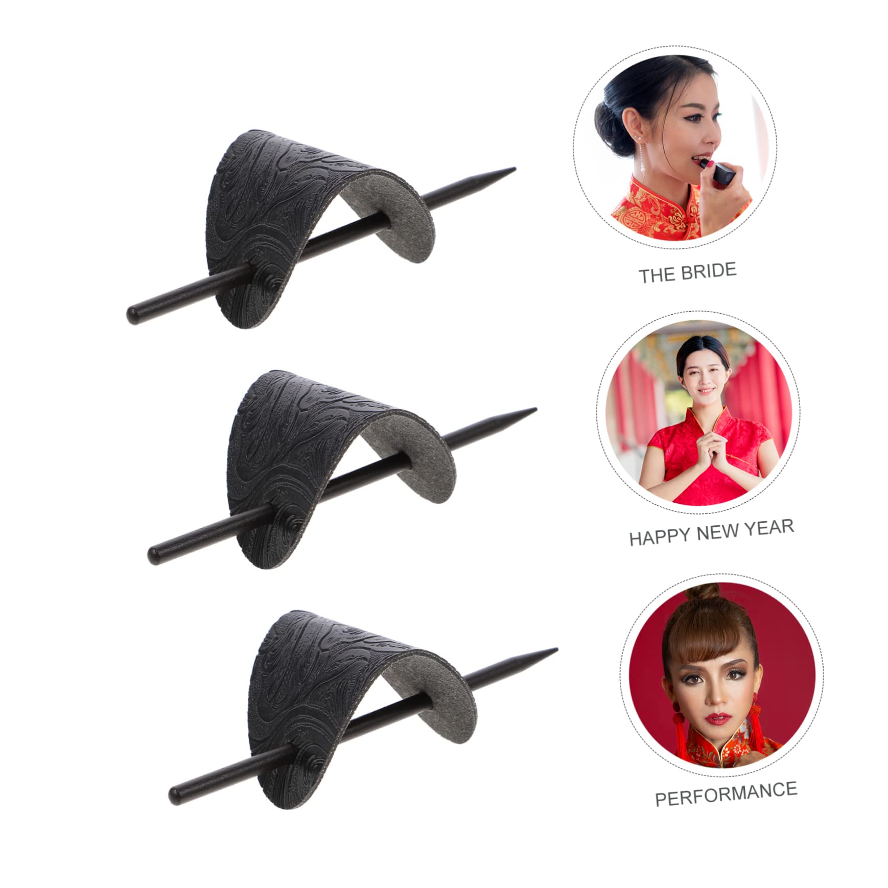 DOITOOL 12 Pasadores De Horquilla De Cuero Para Cabello Pasadores De Cuero Para El Cabello Clip Para Moño Soportes De Metal Adornos Para El Cabello Para Mujeres Horquillas Para
