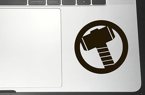 Mjolnir Hammer - Calcomanías de vinilo (paquete de 2) para parachoques de automóvil, ventana, laptop (4 pulgadas, negro)